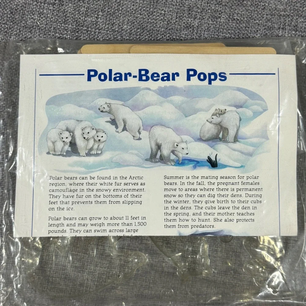 VTG Polar Bear Pops DIY Frozen Treat Mold Kit Kids White Clear New Arctic Craft